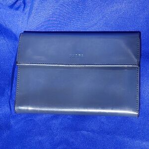 Vintage Prada Slate Gray Patent Leather Envelope Wallet